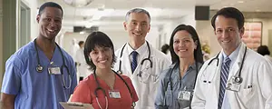 team of health care providers in a hospital