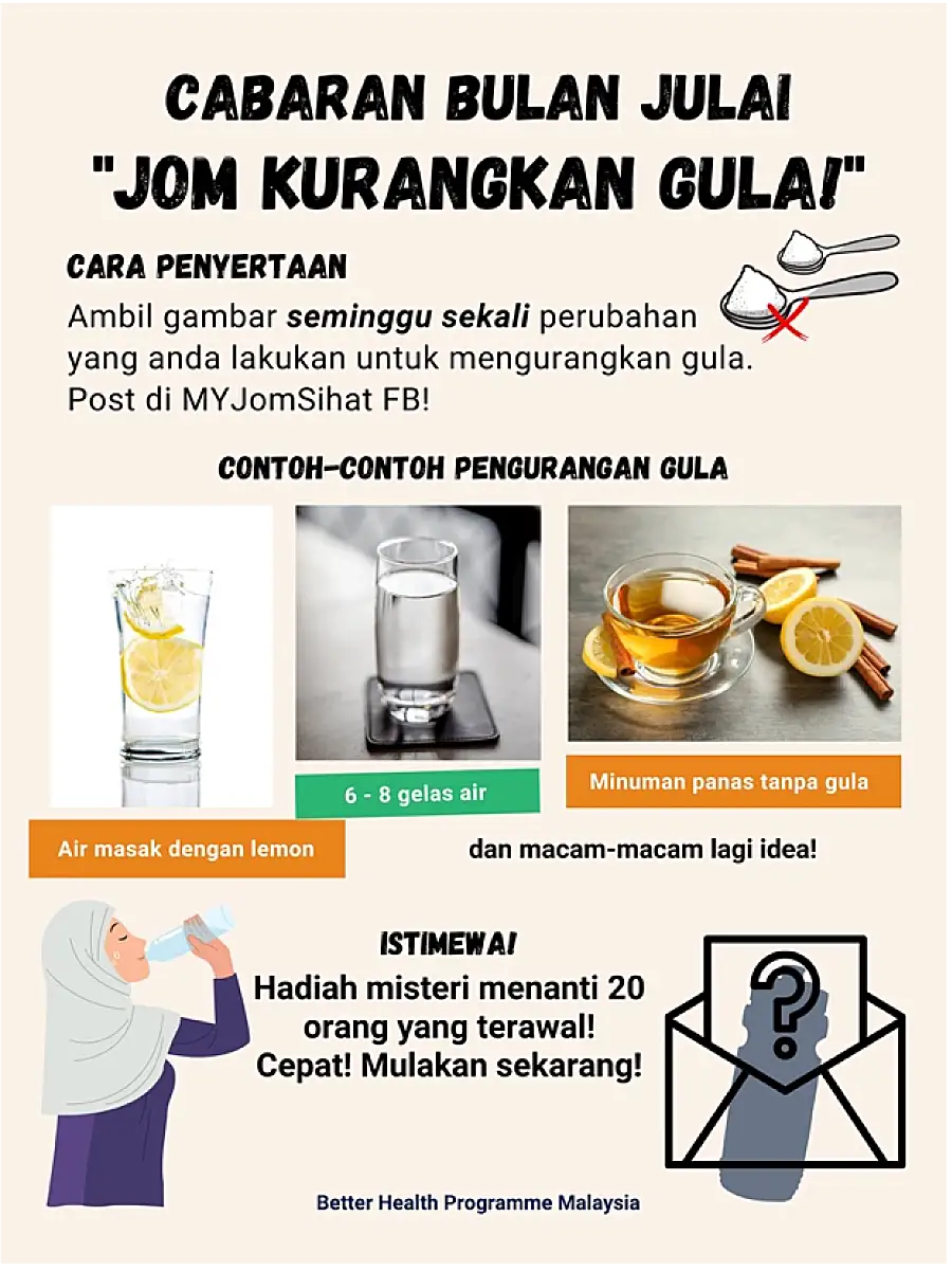 Poster from the water challenge portion of Better Health Malaysia