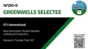 Greenwells Selectee RTI International Next-Generation Flexible Modular e-Methanol Production Research Triangle Park NC ARPA 