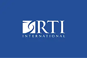 White RTI International Logo on Dark Blue Background