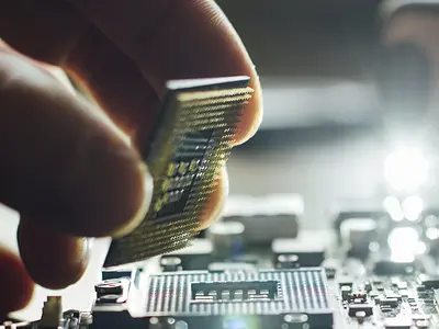 Researcher installing processor