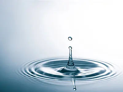 Water drop with ripples
