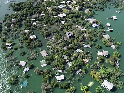 Aerial View Flooding