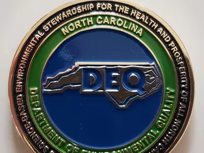 Coin awarded to RTI from NCDEQ
