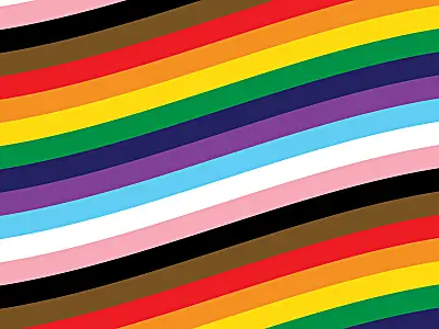 Graphic pattern shows the colors from a variety of pride flags.