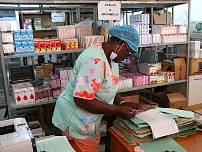 nurse looking over paperwork