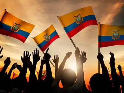 Ecuador flags flying high