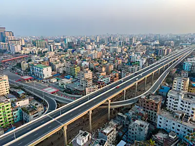 Aerial photo of a Dakha highway