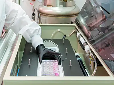 Photo of an RTI scientist working in a lab.