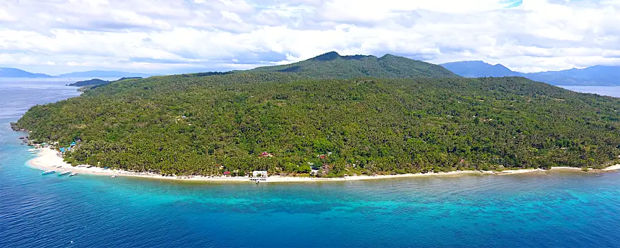 Aerial view of Isla Verde in the Philippines.