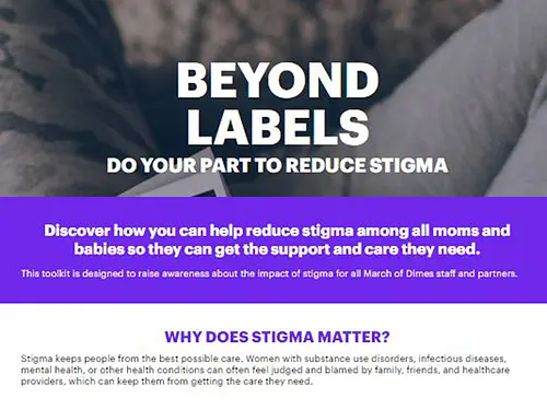 A screenshot of Beyond Labels, a website RTI developed for the March of Dimes.