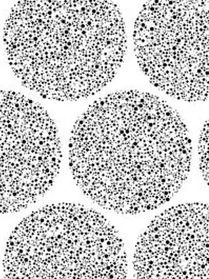Illustration of several round clusters of dots.