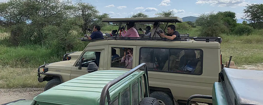 Thai and Tanzanian journalists visit the Burunge Wildlife Management Area in Tanzania.