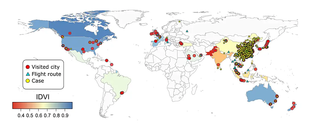 World map with Twitter study data