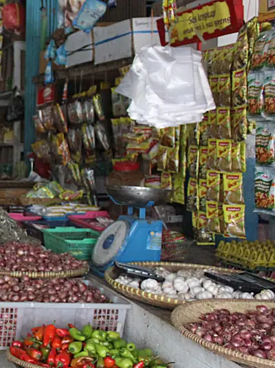 A woman shop owner in Asian market