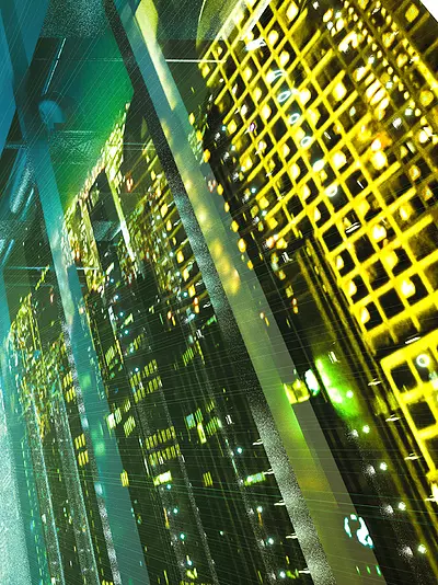 Abstract image of data center