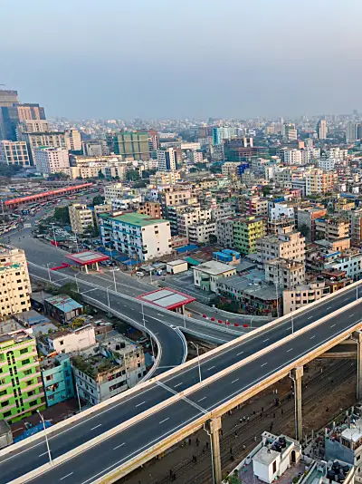 Aerial photo of a Dakha highway