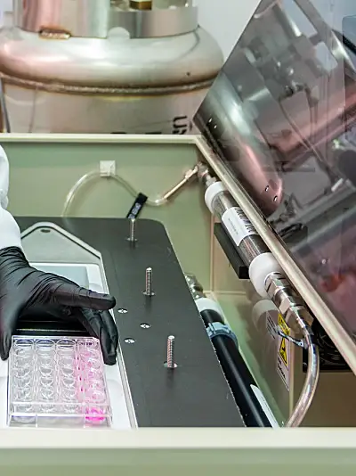 Photo of an RTI scientist working in a lab.