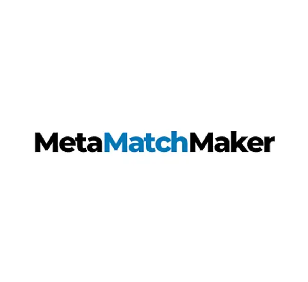 Text: "MetaMatchMaker" in black and blue on a white background.