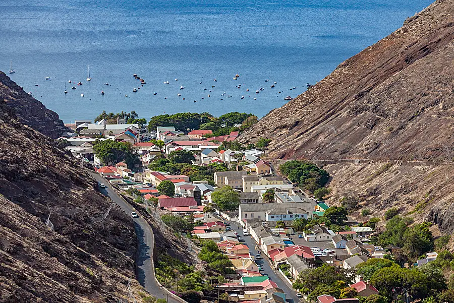 Jamestown, the capital of St. Helena, one of the world's most remote inhabited islands.