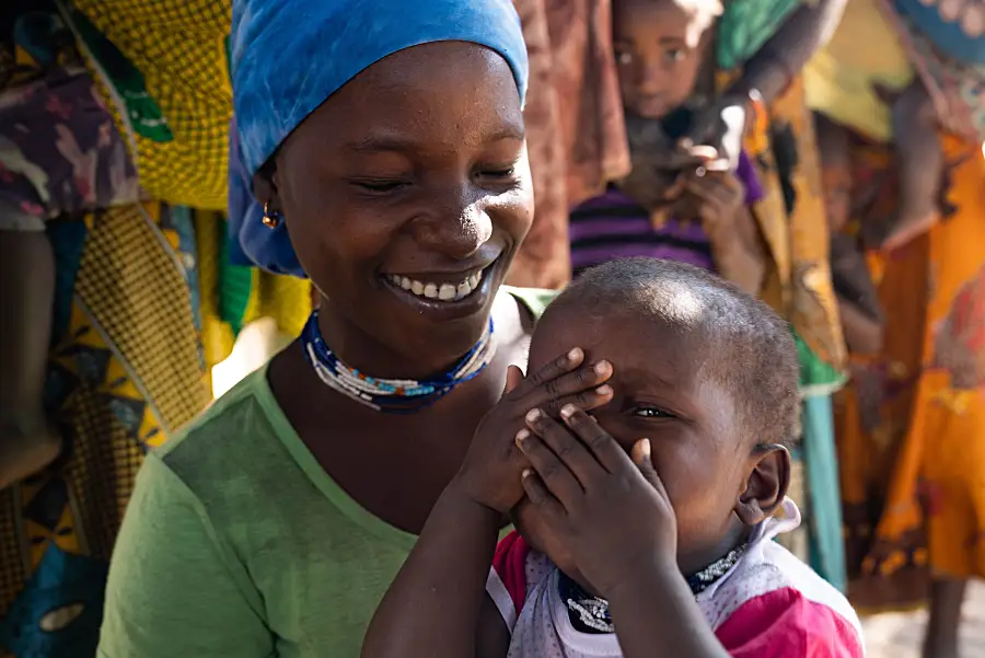 Woman holding baby