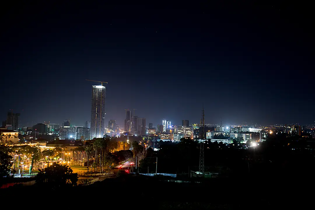 Ethiopia city lights Addis Ababa