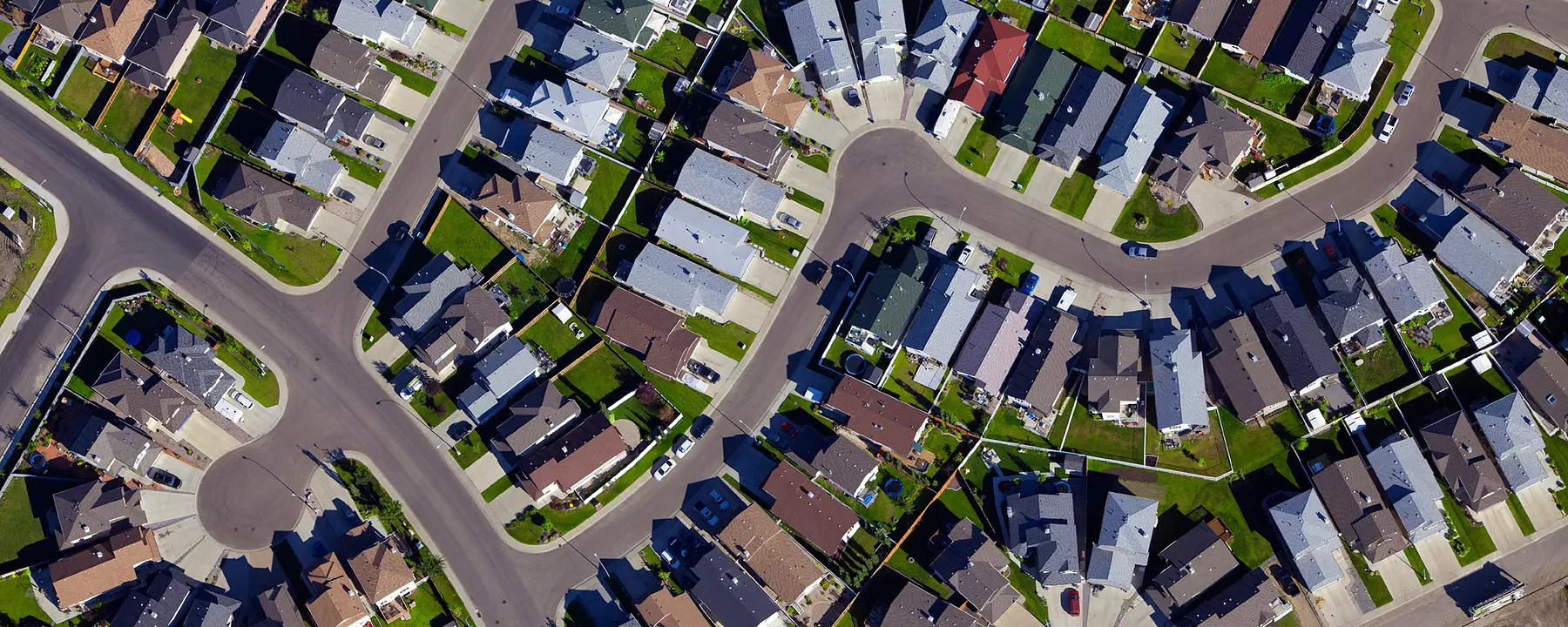 Aerial photograph of neighborhood