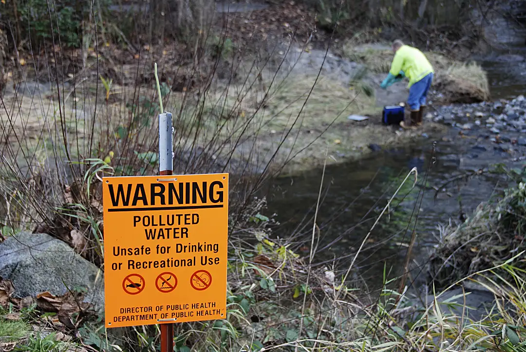 Polluted water