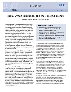 Cover image for publication: India, urban sanitation, and the toilet challenge