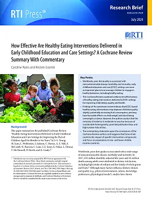 Cover image for publication: How effective are healthy eating interventions delivered in early childhood education and care settings?: A Cochrane Review summary with commentary