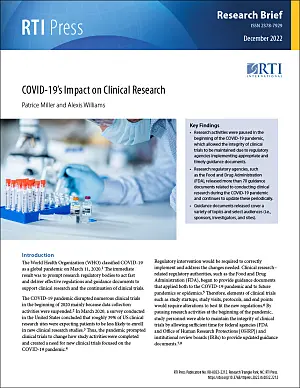 Cover image for publication: COVID-19’s impact on clinical research