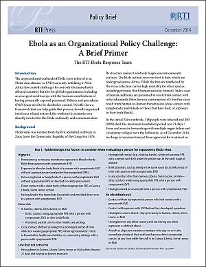 Cover image for publication: Ebola as an organizational policy challenge: A brief primer