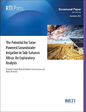 Cover image for publication: The potential for solar-powered groundwater irrigation in Sub-Saharan Africa: An exploratory analysis