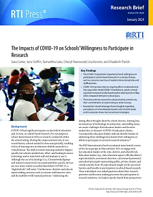 Cover image for publication: The impacts of COVID-19 on schools’ willingness to participate in research