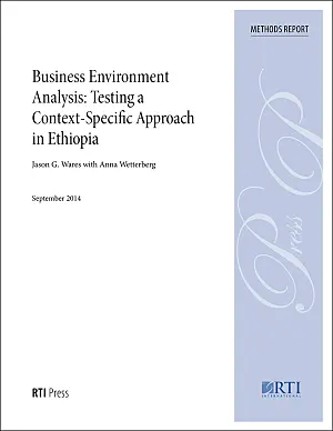 Cover image for publication: Business environment analysis: Testing a context-specific approach in Ethiopia