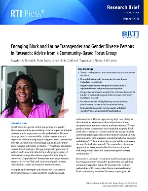 Cover image for publication: Engaging Black and Latine transgender and gender diverse persons in research: Advice from a community-based focus group