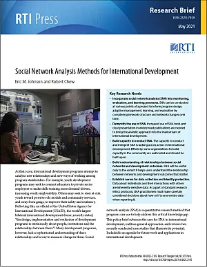 Cover image for publication: Social network analysis methods for international development