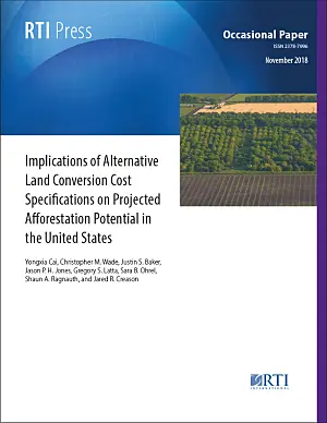 Cover image for publication: Implications of alternative land conversion cost specifications on projected afforestation potential in the United States