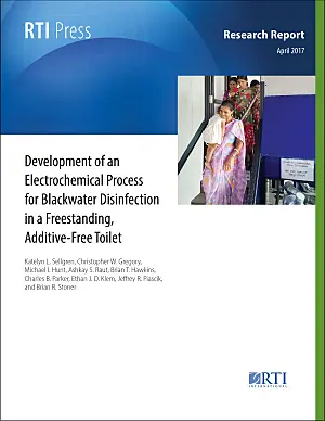 Cover image for publication: Development of an electrochemical process for blackwater disinfection in a freestanding, additive-free toilet