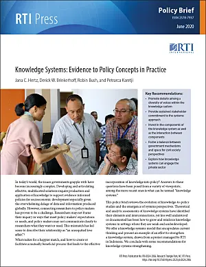 Cover image for publication: Knowledge systems: Evidence to policy concepts in practice