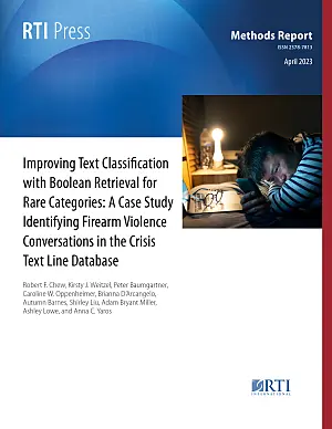 Improving text classification with Boolean retrieval for rare categories: A case study identifying firearm violence conversations in the Crisis Text Line database