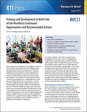 Training and development at both ends of the workforce continuum: Opportunities and recommended actions