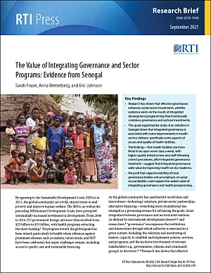 Cover image for publication: The value of integrating governance and sector programs: Evidence from Senegal