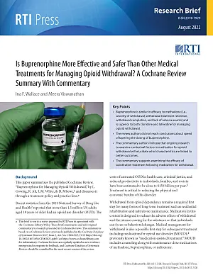 Cover image for publication: Is buprenorphine more effective and safer than other medical treatments for managing opioid withdrawal?: A Cochrane Review summary with commentary