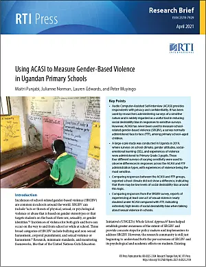 Cover image for publication: Using ACASI to measure gender-based violence in Ugandan primary schools