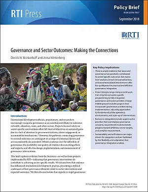 Governance and sector outcomes: Making the connections