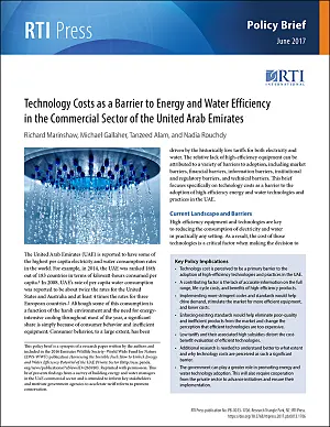 Cover image for publication: Technology costs as a barrier to energy and water efficiency in the commercial sector of the United Arab Emirates