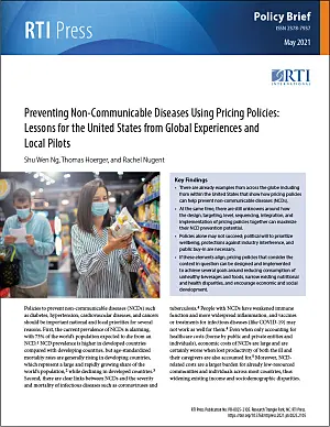 Preventing non-communicable diseases using pricing policies: Lessons for the United States from global experiences and local pilots