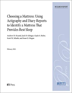 Cover image for publication: Choosing a mattress: Using actigraphy and diary reports to identify a mattress that provides best sleep