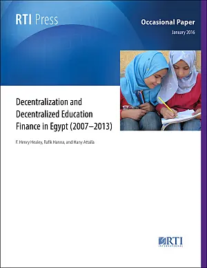 Decentralization and decentralized education finance in Egypt (2007-2013)